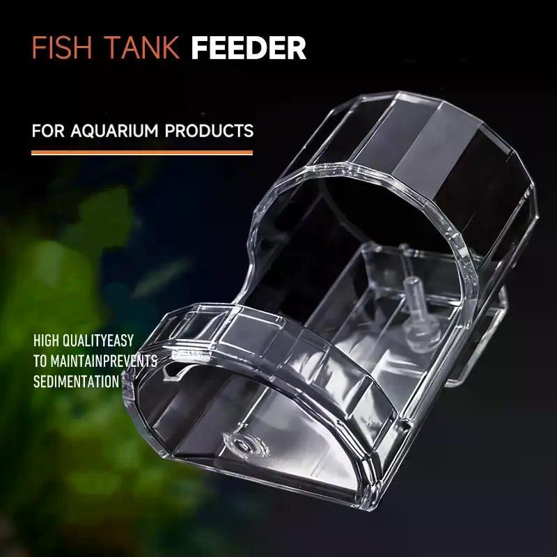 Transparent Acrylic Wall-Mounted Fish Feeder Ring Acrylic Automatic Food Dispenser Fish Tank Aquarium Feeding Tool Accessories