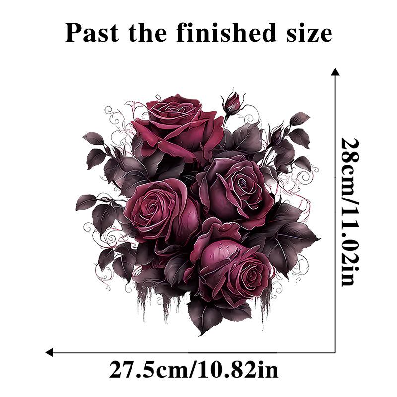 

Темно-фиолетовые цветочные наклейки на стену, креативные украшения для ванной и туалета, водонепроницаемая наклейка на крышку унитаза 30x30cm