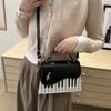PU Leather Shoulder Bag Contrast Color Women Handbag Creative Piano Note Crossbody Bag Shopping
