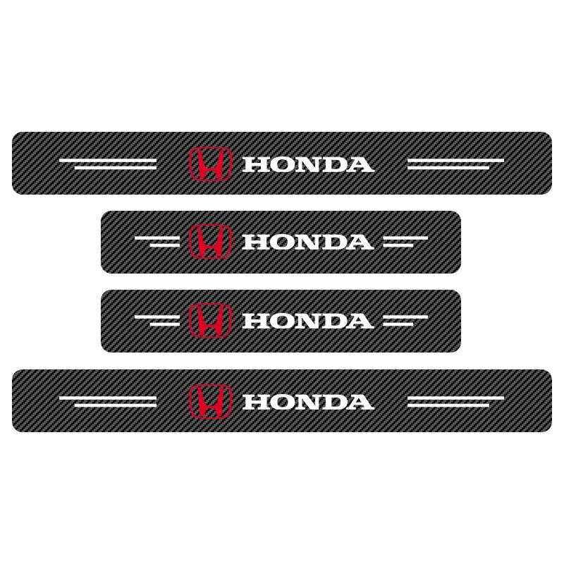 4 ks Ochranné nálepky na prahy dveří z uhlíkových vláken pro Honda Civic Odyssey Vezel Accord Pilot Fit XRV CRV HRV Dio