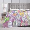 Tamagotchis Cartoon Blanket Velvet Electronic Pets Portable Super Soft Throw Blankets for Home Outdoor Plush Thin Quilt