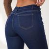 Damenjeans mit hohem Bund, elastisch, schlankmachende Bootcut-Hose, Reißverschluss, Denim, Bauchkontrolle, Po-Lifting, lange einfarbige Denimhose