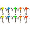 10Pcs/Box Mini Ice Fishing Hook Rust-resistant High Carbon Steel Good Toughness Solid Treble Hooks for Fishing