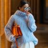 Women's Winter Knitted Fluffy Long-sleeved Sweater