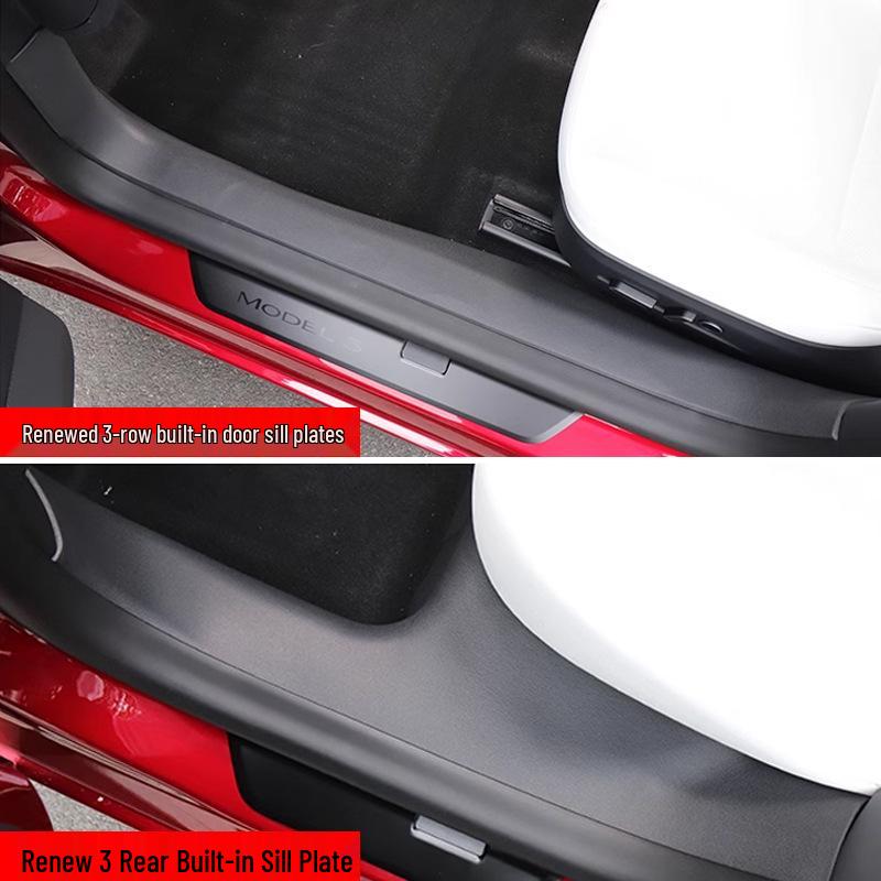 Protetor de Porta-Malas, Soleira e Placas de Arranhão no Para-choque Traseiro para Tesla Model Y/3 - Tapetes de Proteção Aprimorados.