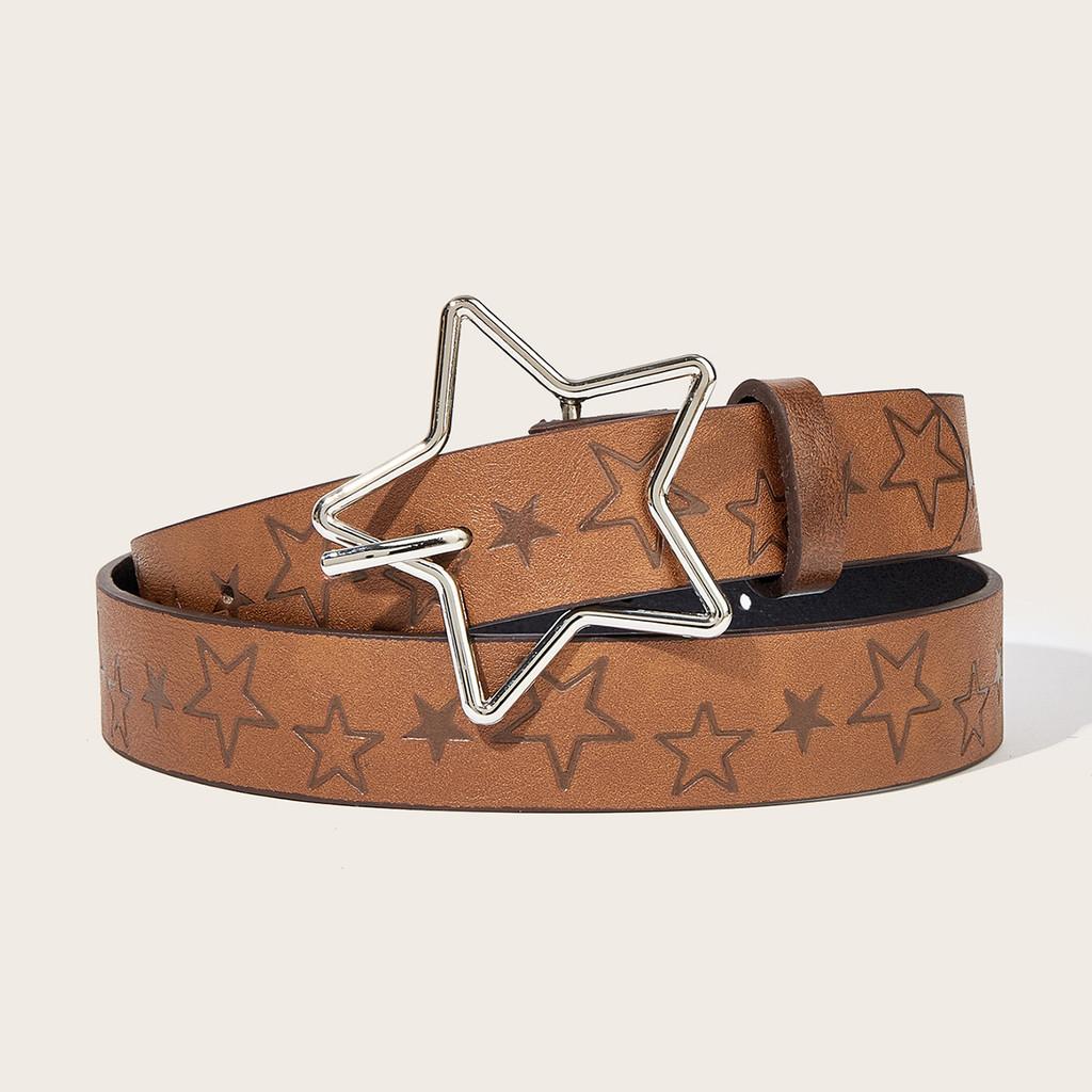 Leather Ethnic Belt Star Pattern Women Denim Pairing Summer Supplies Fashion