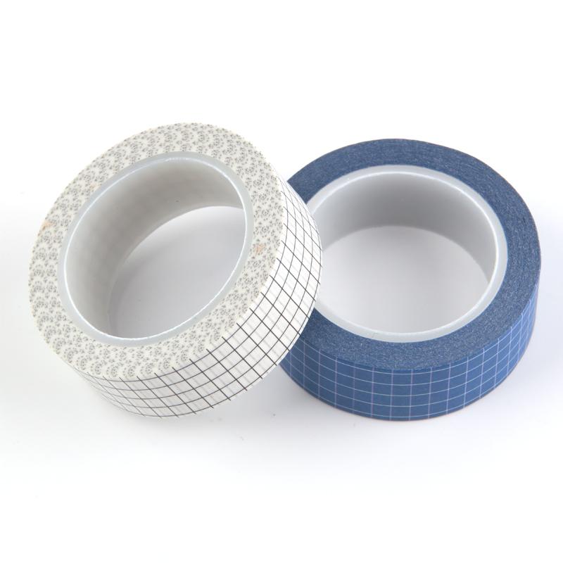 10M Ruban Washi à Carreaux Noirs et Blancs Papier Japonais DIY Planner Ruban de Masquage Adhésifs Autocollants Papeterie Décorative