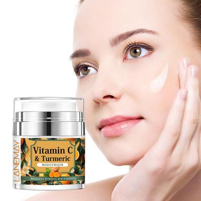 Hidratante de Vitamina C e Cúrcuma-Pele hidratada e suave-Mantém a Pele Facial translúcida-Mantém a firmeza e elasticidade,50g