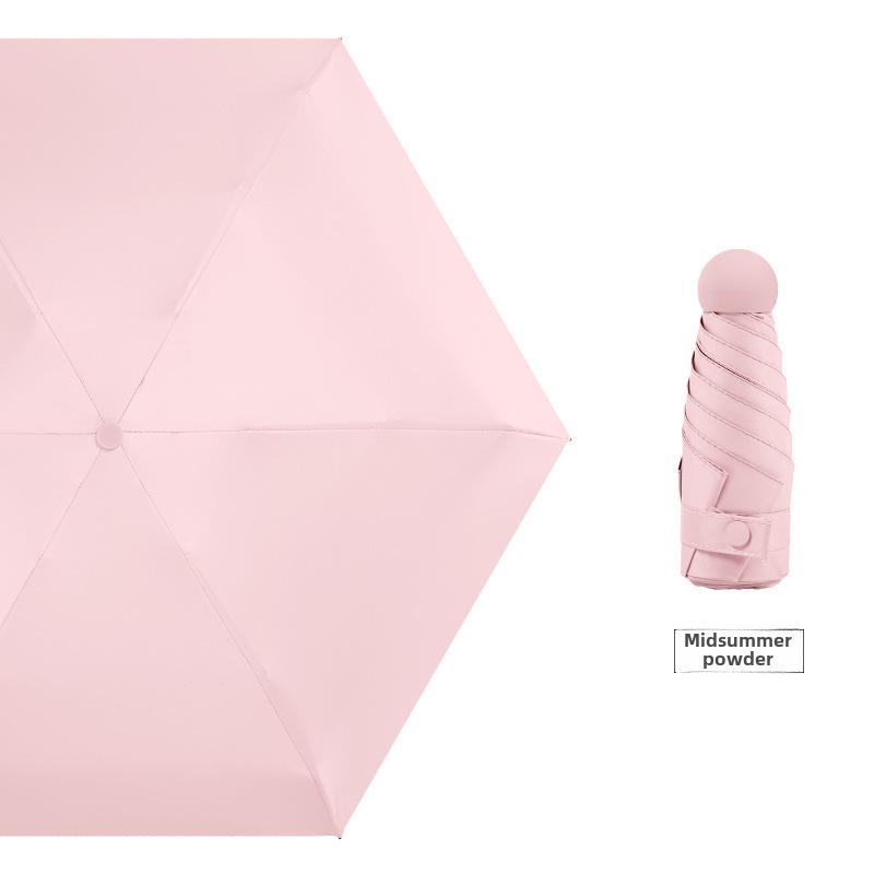 Umbrelă compactă de damă cu ștanțare aurie: Protecție UV, pliabil portabil, pentru soare și ploaie