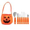 Sada na vyřezávání dýní Leeseph Halloween, sada nástrojů na vyřezávání z nerezové oceli s taškou, nástroj na vyřezávání halloweenských dekorací