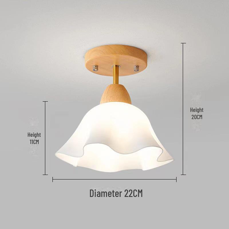 Japanese-Style Retro Log Wall Lamp for Bedroom, Living Room, or Corridor