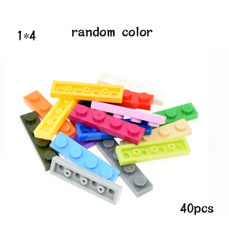 40Pcs MOC Compatible Assembles Particles Plate 3710 1x4 for Building Blocks Parts DIY Enlighten Bricks Educational Tech Toys
