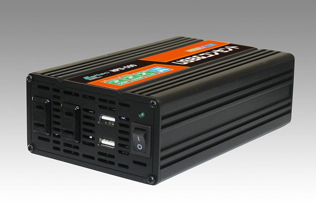 Meltec Inverter 2 Outlets 2 USB Ports HPU-500 2-Way (USB & Outlet), DC12V, (120W/500W), (4.8A)