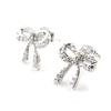 Les Trésors De Lily [J3117] - White 'Romantic Knot' Silver Earrings