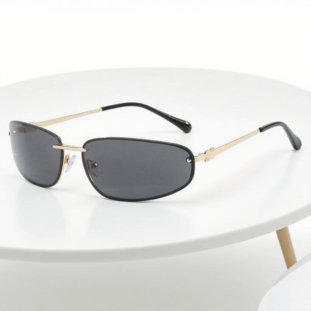 Myopia Sunglasses Women's Light Latest Stylish Elliptical Frameless Sunglasses Retro Ultra Neutral Driving Stt Photography Sunscn Sunglasses