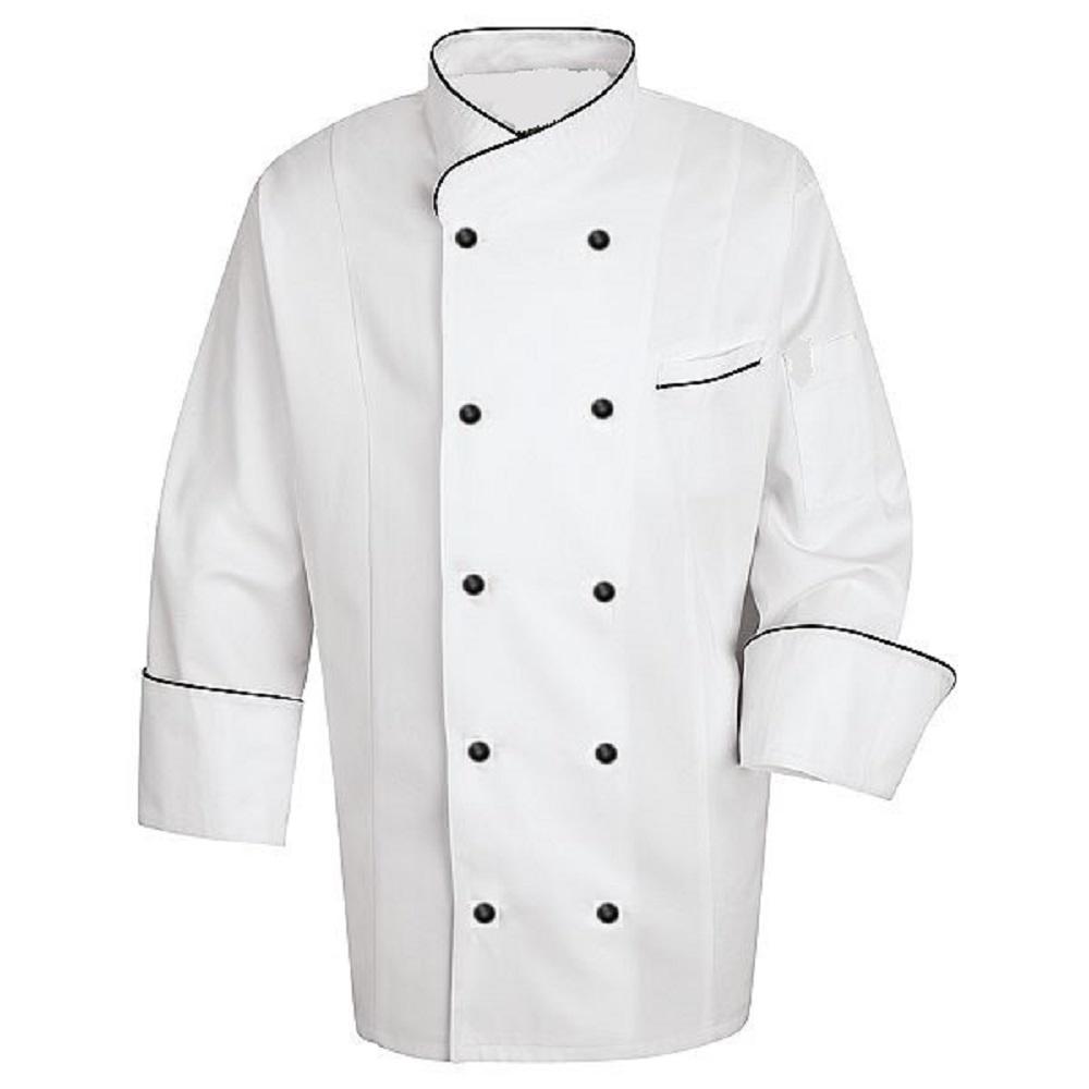 Unisex Kochjacke mit langen/halben Ärmeln, zweireihig, Polyester/Baumwollmischung, Uniform für den Lebensmittelservice