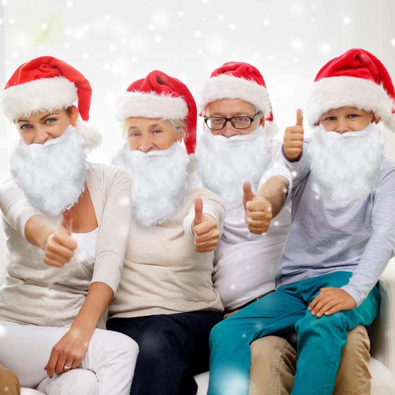Santa Claus Beard & Eyebrows Costume Set - Plush and Long