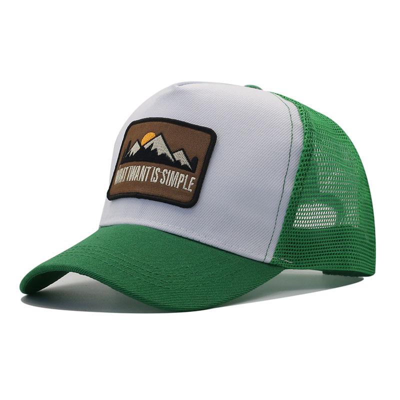Embroidered mountain cap Outdoor sports mesh baseball cap Color matching breathable mesh cap Mountaineering sun hat