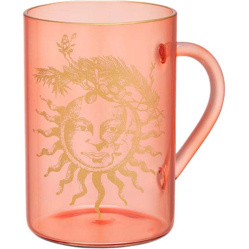 DIOR sun pattern mug coral red красный