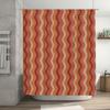 Retro Shower Curtain Wave Pattern Decorative Bath Liner for Modern Bathroom