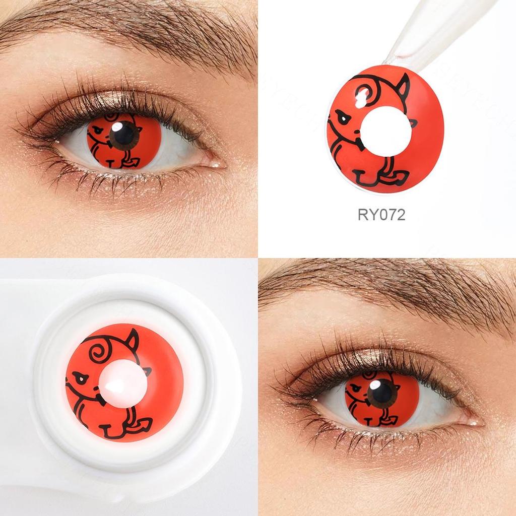 Pseyeche Blood Bat Cosplay kontaktläätsed roosad südamega kontaktläätsed Red Kitty Halloweeni kontaktläätsed 1 paar rohelist Spide Crazy objektiivi