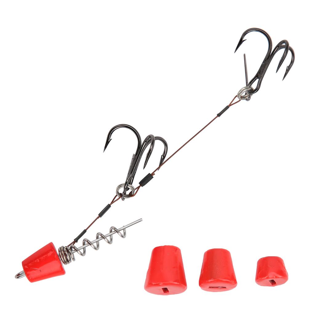 Tragbare Angel Stahlseil Angelvorfächer mit Drillingen Angelhaken Köder Set Zubehör