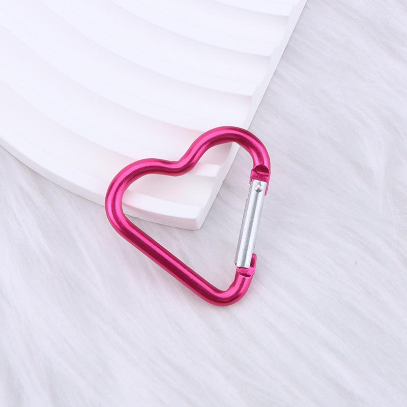 Heart-shaped Aluminum Carabiner Keychain Clip Outdoor Tools Water Bottle Keyring Hook Climbing Camping Travel Kit Hook Accessory