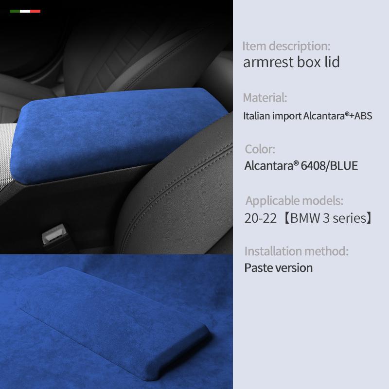 For BMW 3 Series 4Series G20 G21 G28 -2024 Alcantara Accessories Interior Leather Protective Cover For Armrest Box 320i 330i