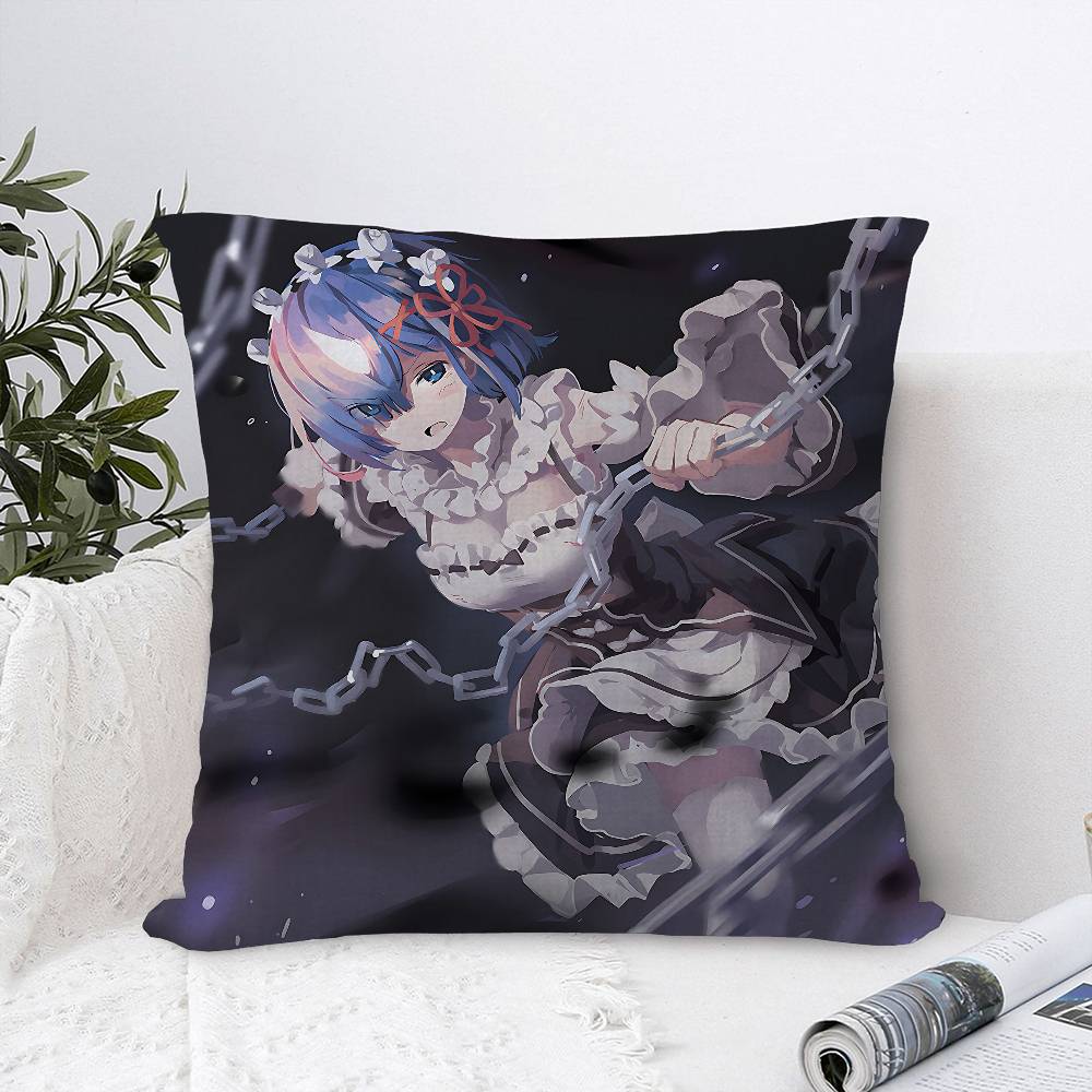 Re Zero anime Pillowcase toon Gift Cushion Cover Bedroom Home Sofa Chair Seat Decor pillow case