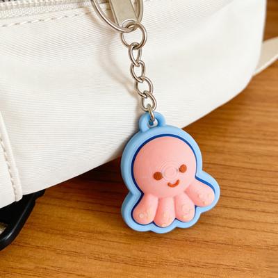 Porte-clés Impression 3D Design Animal Marin Tortue Crabe Poulpe Pendentif Portable Décompression Soulagement du Stress Porte-clés