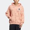 adidas Cartoon Graphic Kangaroo Pocket Pullover Hoodie for Men, Red and Pink