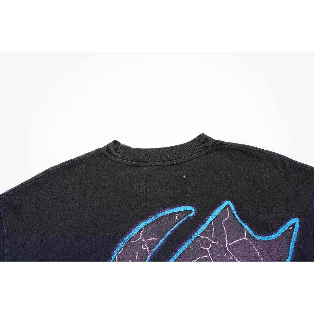 Men's Vintage Washed T-Shirt, Astronaut Print Streetwear Tee