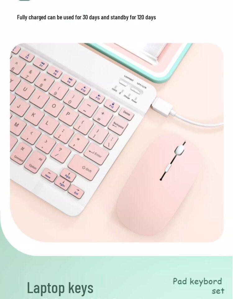 Universelle drahtlose Bluetooth-Tastatur und -Maus für Tablets, Telefone und iPads