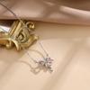 Light Luxury Design Full Diamond Bow Necklace Women'S High-End Simple And Cold Wind Flash Diamond Pendant Collarbone Chain