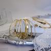 8Pcs Set Vintage Gold Open Bangle Bracelets Twisted Textured Geometric Cuff Jewelry for Women