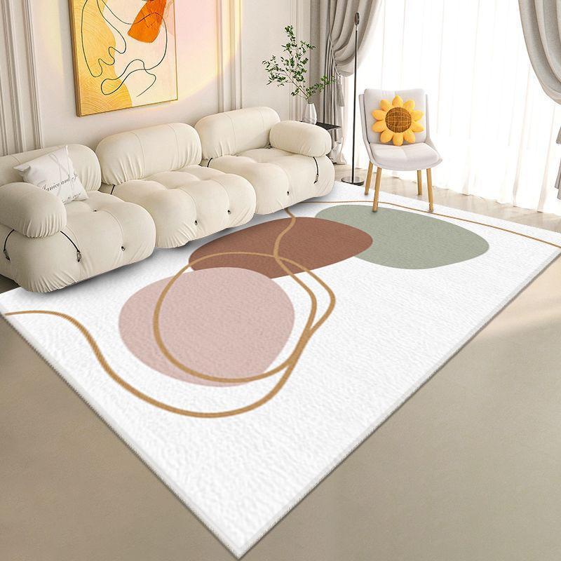 Simple Geometric Lines Imitation Cashmere Carpet Planting Bedroom Velvet Flat Replacement Bedside Blanket Tatami Floor Mat Living Room Table Blanket