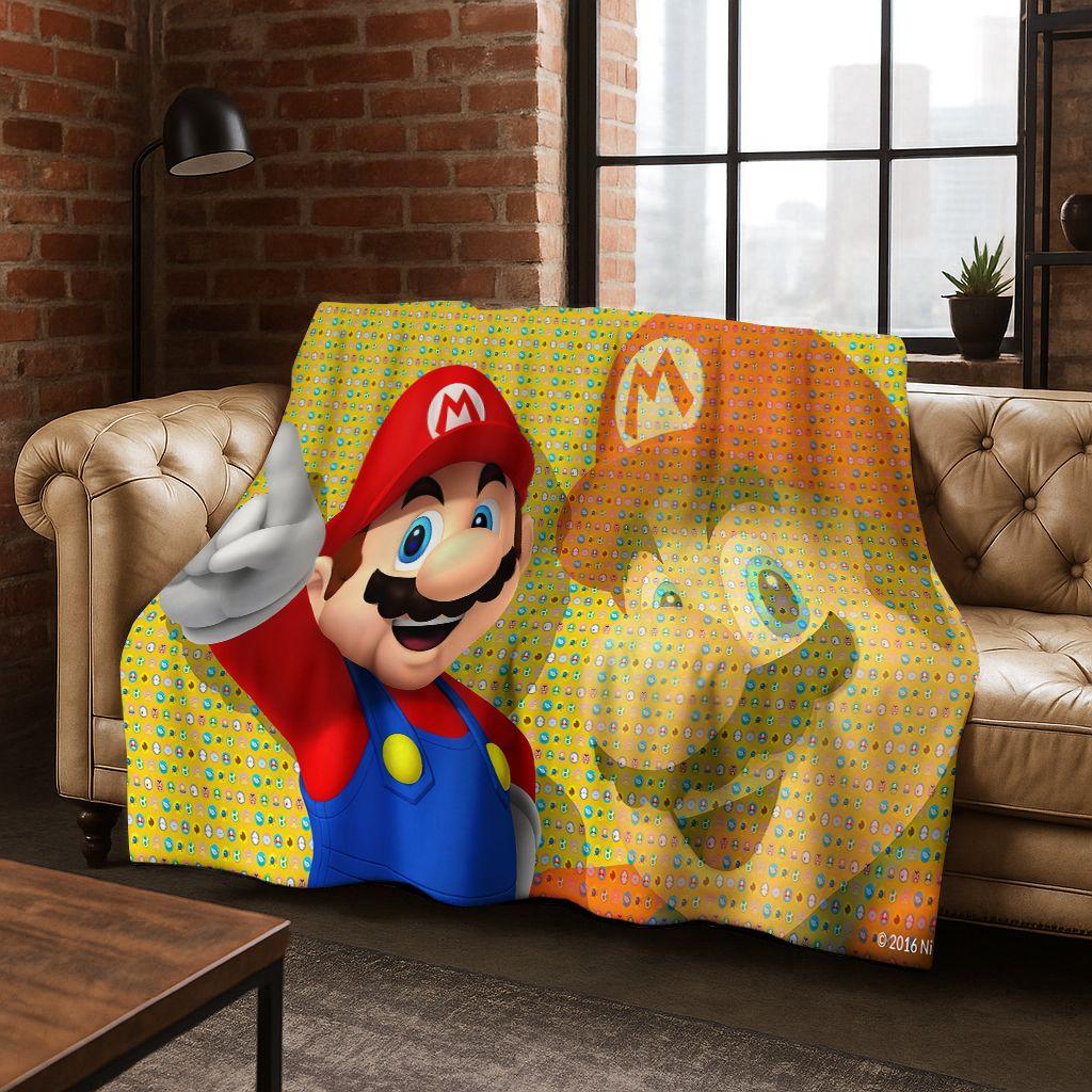 26 Style Mario Cartoon Gift Flannel Blanket,Warm and Cozy Soft Throw Blanket for Home Bedroom Bed Sofa Travel Picnic Cover Kids