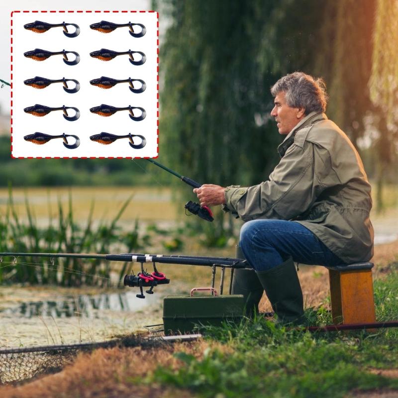 10pcs PVC Soft Baits 6cm/8cm Feature Enhances Wear Resistance and Long Lasting Performances for Harsh Fishing Conditions
