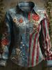 Women's Spring 2026 3D Retro Pattern Print Shirt