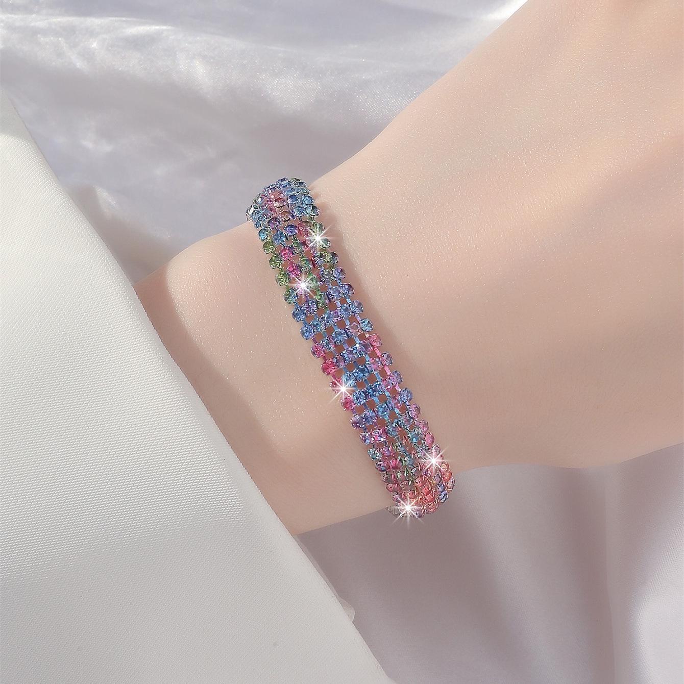 

DINGKA Роскошный геометрический браслет со стразами - Сверкающие, красочные и элегантные украшения для женщин