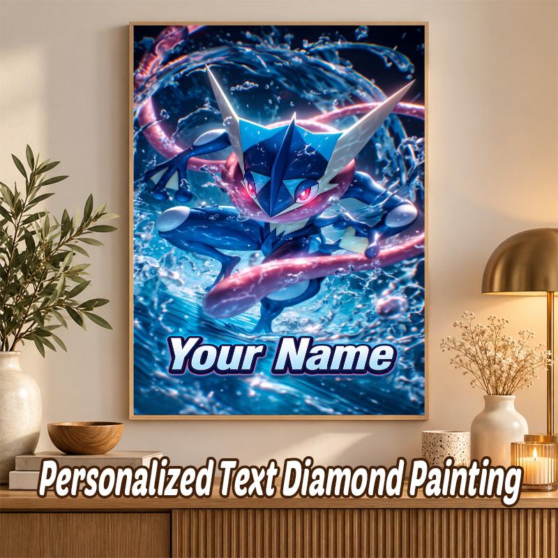 Greninja Custom Name Diamond Painting Personalized 5D Full Drill DIY Diamond Art Home Decor