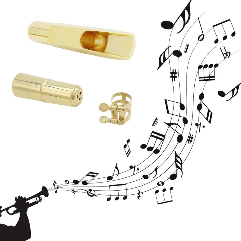 Alto Saxophone Mouthpiece Kits Includes Saxophone Mouthpiece, Brass Cap, and Metal Ligature Clip Sax Saxophone Parts