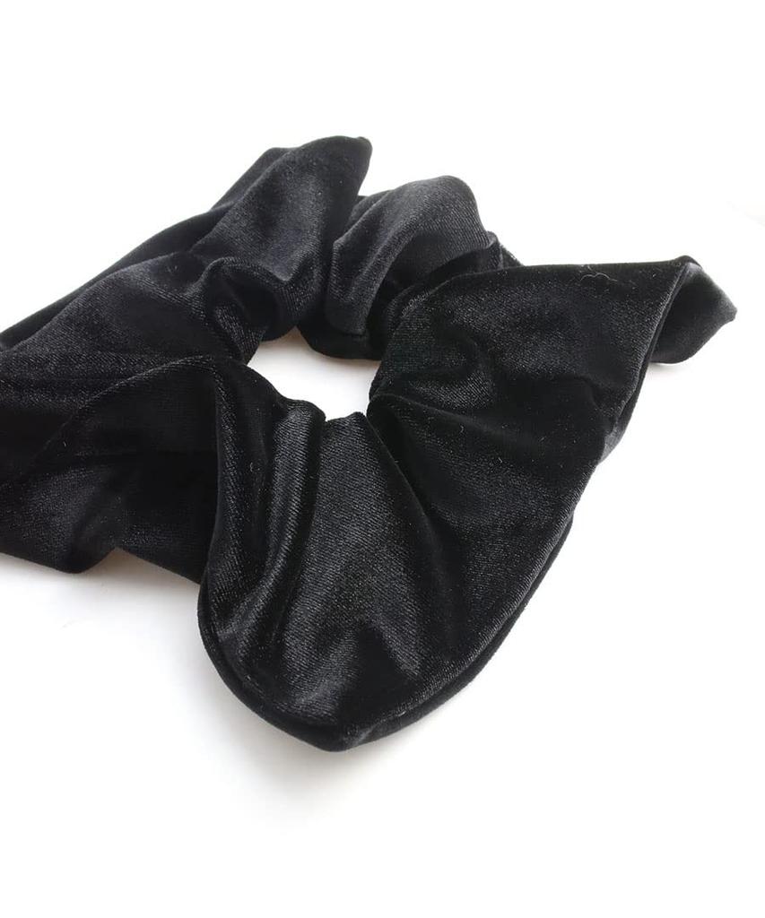 VINGTAINE Square Velvet Shiny Hair Adds and Casual Hair Accessory Scrunchie, Classic, Elegant, Scrunchie, Volume, Simple, Style, HS-165-BLACK