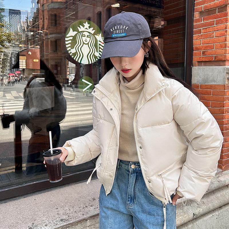 Winter Collar Down Cotton-padded Jacket New Year Short Korean Version of Cotton-padded Jacket Girls Bread Clothes Loose Cotton-padded Jacket.