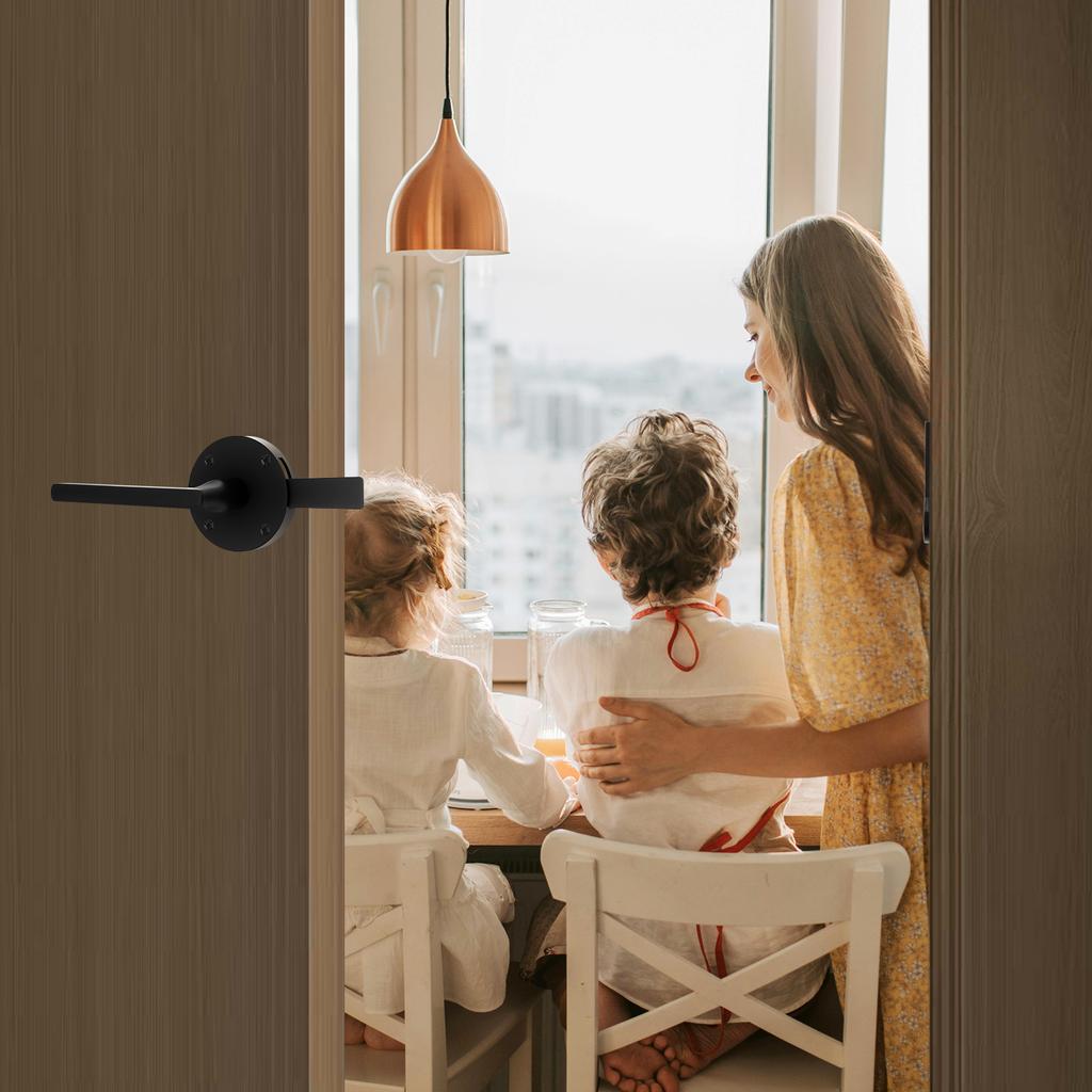 Heavy Duty Double Sided Swinging Gate Latch Black Self Locking Includes Screws Wrench Wood Fence Garden Backyard