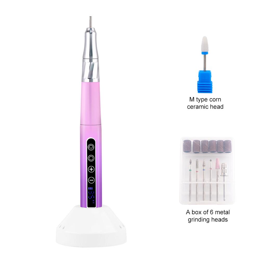 85W Motor Bürstenloser Nagelfräser Leichte Stiftform Nagelbohren 35K Wiederaufladbar E-File 35000 U/min Tragbare Ladestation