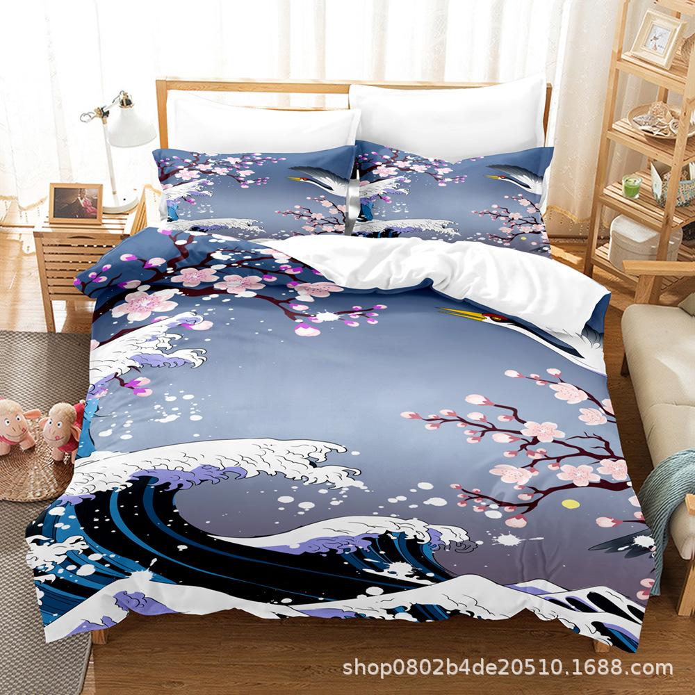 Home Textile Landscape Painting Series Three-Piece Set, Bed Sheet Quilt Digital Printing Kit, Come To The Picture And Sample