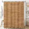 Tenda da Doccia in Fibra Naturale Design Intrecciato Rustico per Arredo Bagno, Forma Rettangolare, Adattamento Perfetto per la Tua Vasca da Bagno o Vasche con Ro