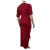 Maxikleid für Übergrößen mit Wickelausschnitt, Gürtel und Schlitz