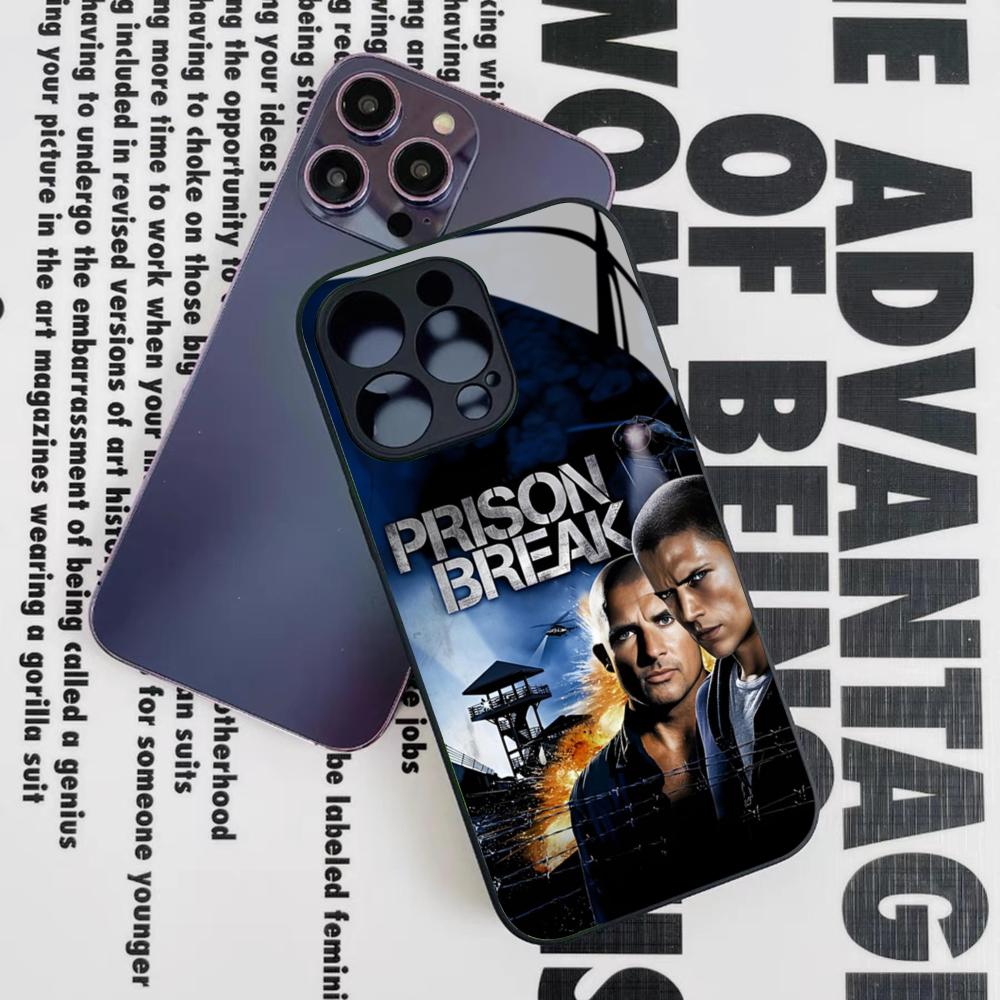 

Prison Break TV Series Phone Case for Iphone 17 16 15 14 12 11 13 Pro Max Mini X Air Puls Black Glass Cover iPhone 13 mini